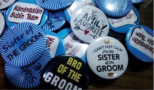 Customized Wedding Button Badges