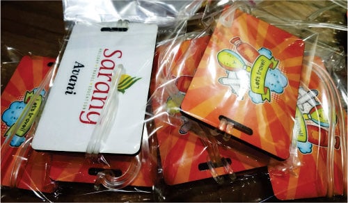 persoanlized luggage tag baby shower gift