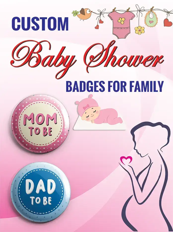 baby shower banner design for badges