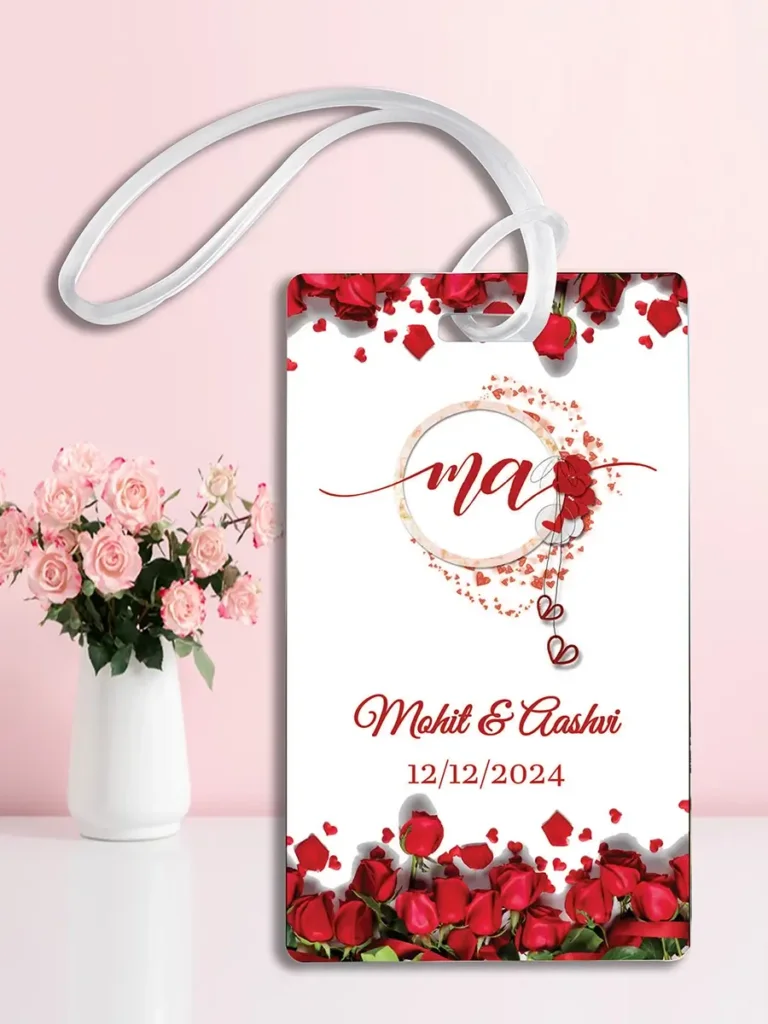modern design wedding luggage tags