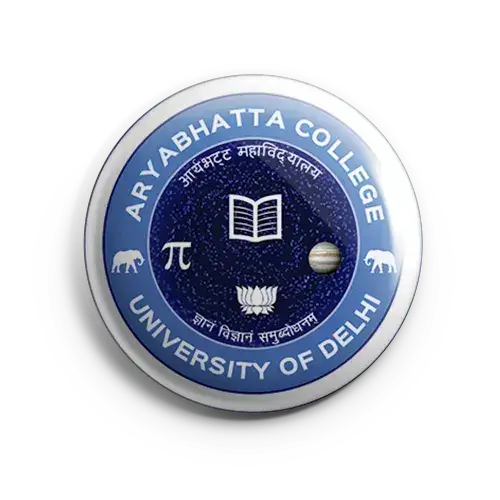 aryabhatta college round button badge for fest program